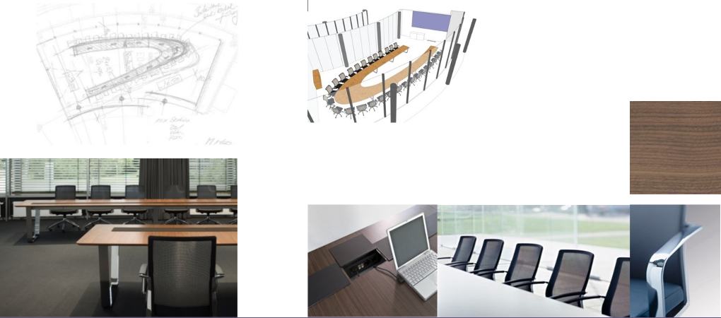 zeichnunen eines Konferenzraumes.