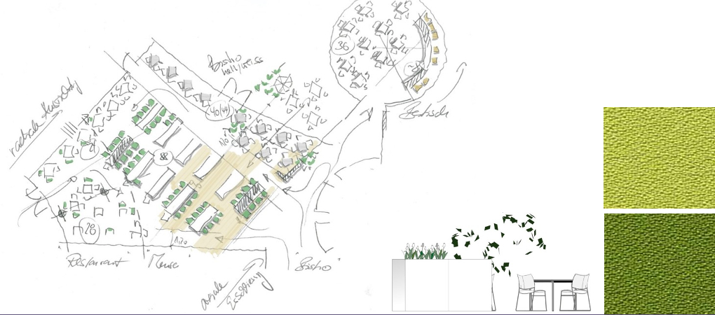 grundrissskizze, Ansicht und Materialbilder.