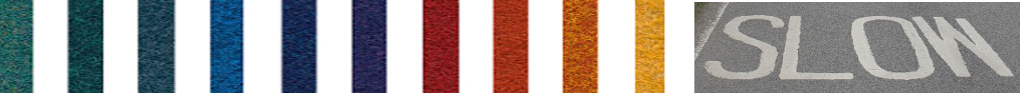 farbigerfilz und straßenbeschriftung slow