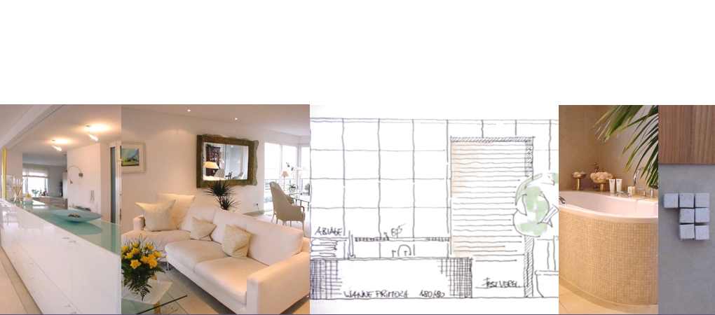 Fotos und Zeichnungen eines Penthouses.